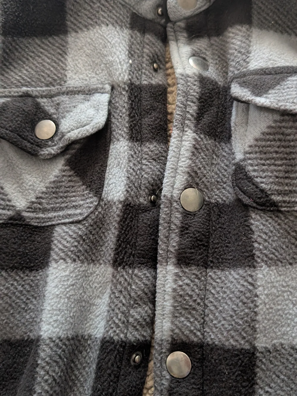 Boys 6/7 Eddie Baurer - Skacket Plaid Snap-Front Fleece Shirt